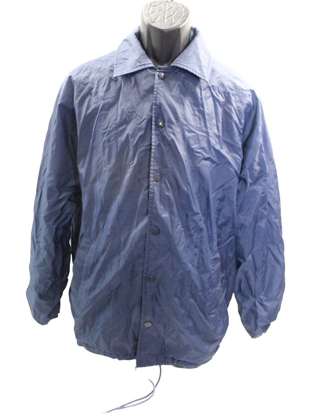 VTG 70s Rocky Trail Navy Blue Snap Button Front Windbreaker Jacket Mens Small